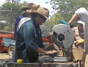 cutting lengths of steel for bolts